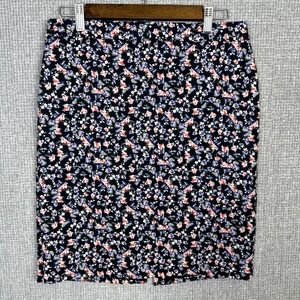 Liz Claiborne Career Floral Pencil‎ Skirt Stretch Cotton Blend Sz 6 Cottage Prep